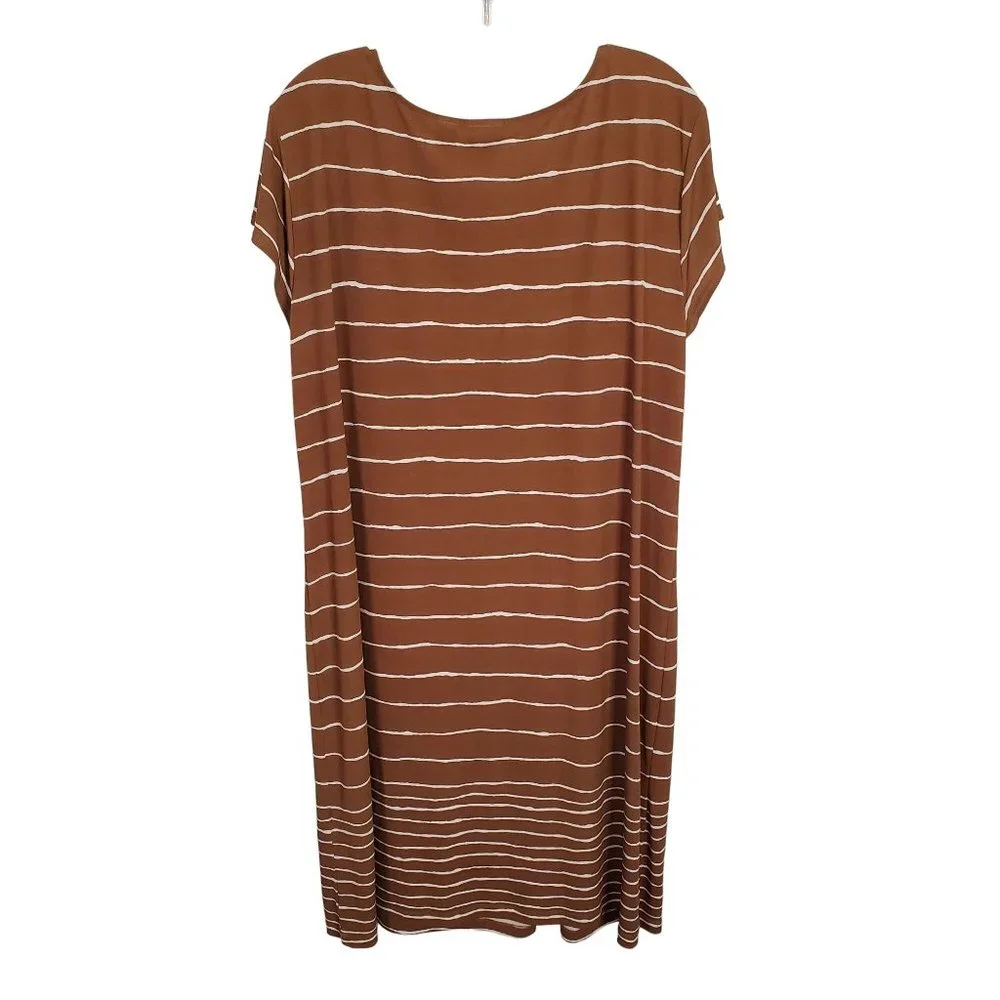 Chico's EasyWear 3 Size XL Dress T-shirt Asymmetrical Neckline Stretch Jersey - Picture 3 of 8